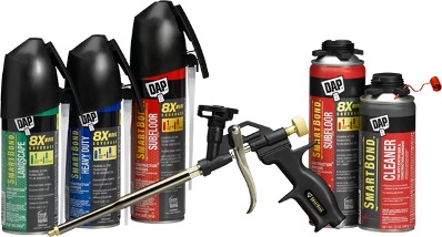 DAP SmartBond family polyurethane adhesives line professional adhesives construction adhesives